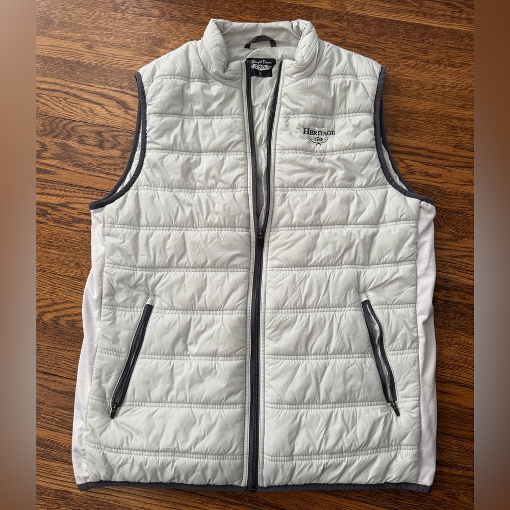 #407 STRAIGHT DOWN PUFFER VEST Men's Gray Quilted Vest.